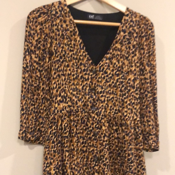 Zara midi leopard button down dress sz xs - Picture 7 of 11